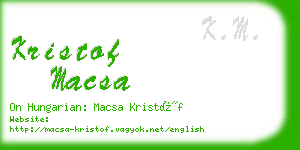 kristof macsa business card